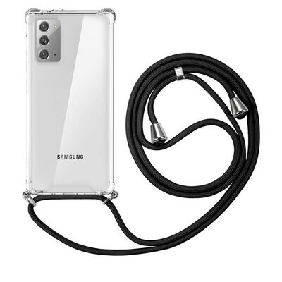 Microsonic Samsung Galaxy Note 20 Kılıf Neck Lanyard Siyah