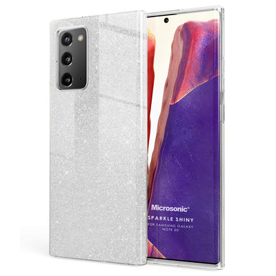 Microsonic Samsung Galaxy Note 20 Kılıf Sparkle Shiny Gümüş