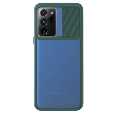 Microsonic Samsung Galaxy Note 20 Ultra Kılıf Slide Camera Lens Protection Koyu Yeşil