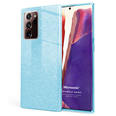 Microsonic Samsung Galaxy Note 20 Ultra Kılıf Sparkle Shiny Mavi