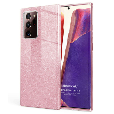 Microsonic Samsung Galaxy Note 20 Ultra Kılıf Sparkle Shiny Rose Gold