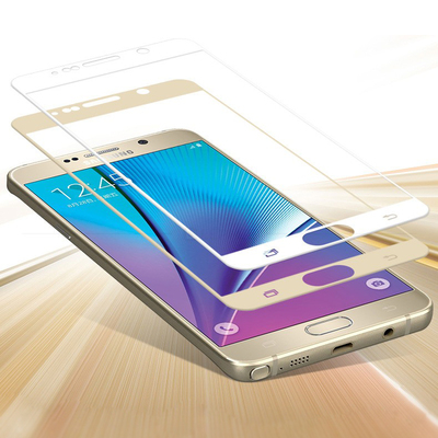 Microsonic Samsung Galaxy Note 5 Kavisli Temperli Cam Ekran Koruyucu Film Gold