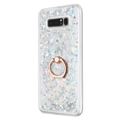 Microsonic Samsung Galaxy Note 8 Kılıf Glitter Liquid Holder Gümüş