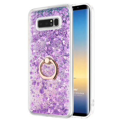 Microsonic Samsung Galaxy Note 8 Kılıf Glitter Liquid Holder Mor