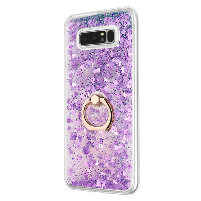 Microsonic Samsung Galaxy Note 8 Kılıf Glitter Liquid Holder Mor