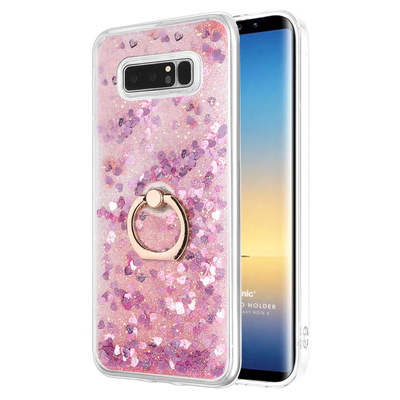 Microsonic Samsung Galaxy Note 8 Kılıf Glitter Liquid Holder Pembe