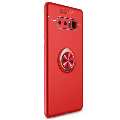 Microsonic Samsung Galaxy Note 8 Kılıf Kickstand Ring Holder Kırmızı