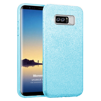 Microsonic Samsung Galaxy Note 8 Kılıf Sparkle Shiny Mavi