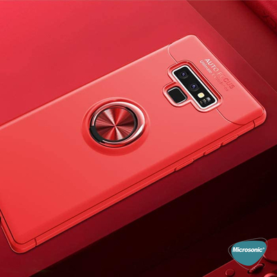 Microsonic Samsung Galaxy Note 9 Kılıf Kickstand Ring Holder Siyah Rose