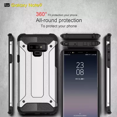 Microsonic Samsung Galaxy Note 9 Kılıf Rugged Armor Gümüş