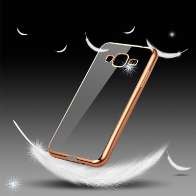 Microsonic Samsung Galaxy On7 Kılıf Skyfall Transparent Clear Gold