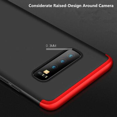 Microsonic Samsung Galaxy S10 Kılıf Double Dip 360 Protective AYS Siyah-Kırmızı
