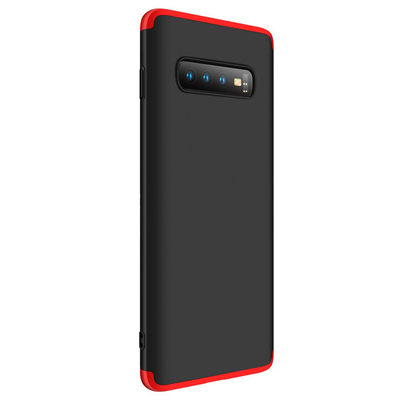 Microsonic Samsung Galaxy S10 Kılıf Double Dip 360 Protective AYS Siyah-Kırmızı