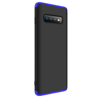 Microsonic Samsung Galaxy S10 Kılıf Double Dip 360 Protective AYS Siyah-Mavi