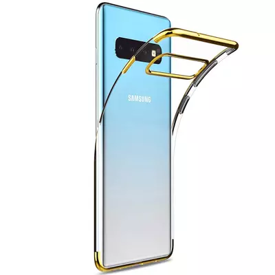 Microsonic Samsung Galaxy S10 Kılıf Skyfall Transparent Clear Gold