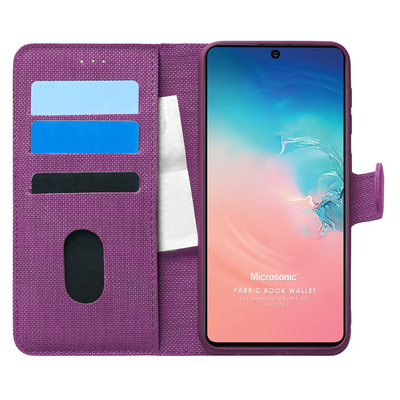 Microsonic Samsung Galaxy S10 Lite Kılıf Fabric Book Wallet Mor