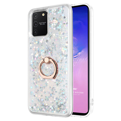 Microsonic Samsung Galaxy S10 Lite Kılıf Glitter Liquid Holder Gümüş