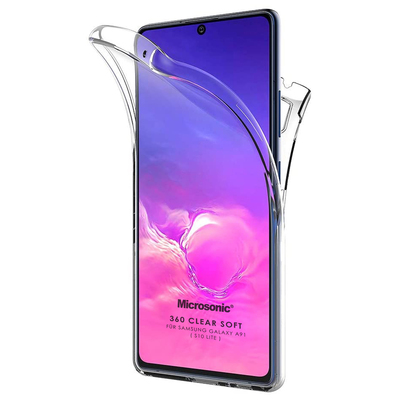 Microsonic Samsung Galaxy S10 Lite Kılıf Komple Gövde Koruyucu Silikon Şeffaf