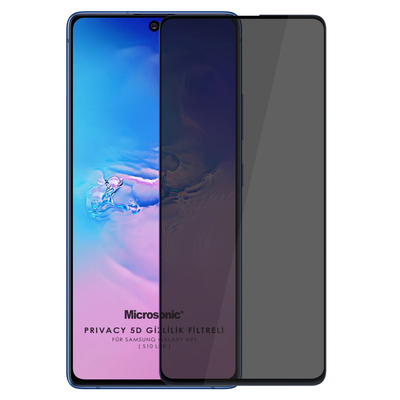 Microsonic Samsung Galaxy S10 Lite Invisible Privacy Kavisli Ekran Koruyucu Siyah