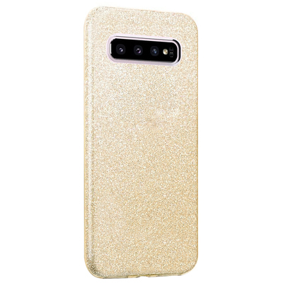 Microsonic Samsung Galaxy S10 Plus Kılıf Sparkle Shiny Gold