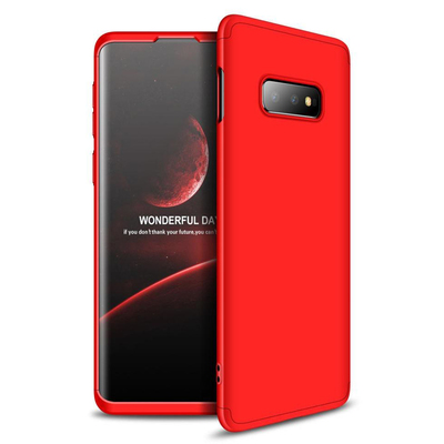 Microsonic Samsung Galaxy S10E Kılıf Double Dip 360 Protective AYS Kırmızı