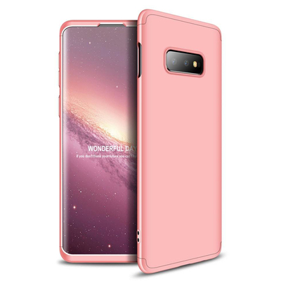 Microsonic Samsung Galaxy S10E Kılıf Double Dip 360 Protective AYS Rose Gold