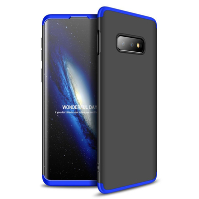 Microsonic Samsung Galaxy S10E Kılıf Double Dip 360 Protective AYS Siyah-Mavi