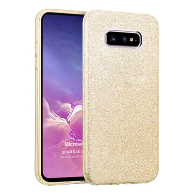 Microsonic Samsung Galaxy S10e Kılıf Sparkle Shiny Gold