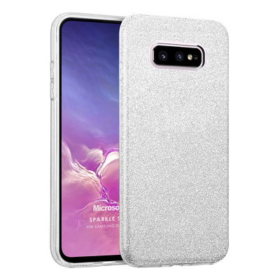 Microsonic Samsung Galaxy S10e Kılıf Sparkle Shiny Gümüş