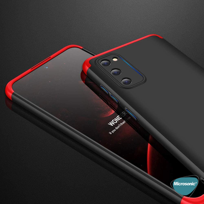 Microsonic Samsung Galaxy S20 FE Kılıf Double Dip 360 Protective AYS Siyah Kırmızı