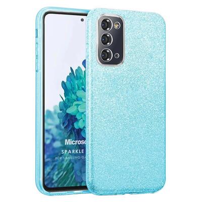 Microsonic Samsung Galaxy S20 FE Kılıf Sparkle Shiny Mavi