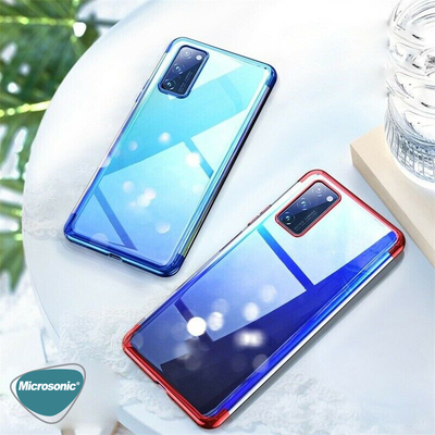 Microsonic Samsung Galaxy S20 FE Kılıf Skyfall Transparent Clear Kırmızı