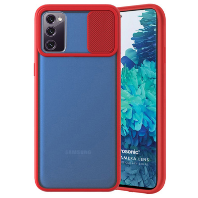 Microsonic Samsung Galaxy S20 FE Kılıf Slide Camera Lens Protection Kırmızı