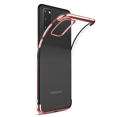 Microsonic Samsung Galaxy S20 Kılıf Skyfall Transparent Clear Rose Gold
