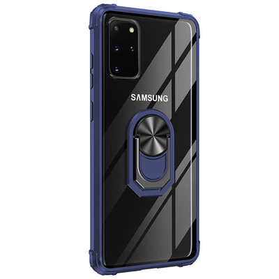 Microsonic Samsung Galaxy S20 Plus Kılıf Grande Clear Ring Holder Lacivert