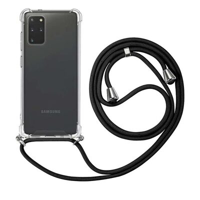Microsonic Samsung Galaxy S20 Plus Kılıf Neck Lanyard Siyah