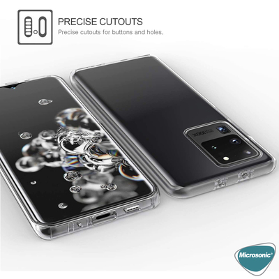 Microsonic Samsung Galaxy S20 Ultra Kılıf Komple Gövde Koruyucu Silikon Şeffaf
