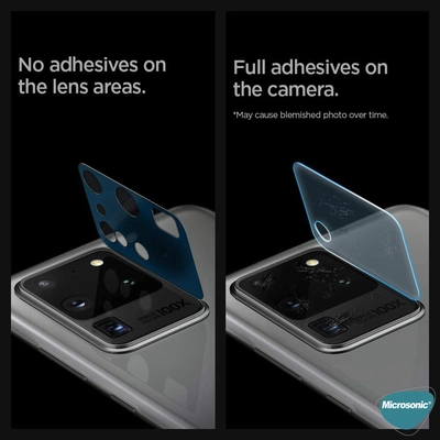 Microsonic Samsung Galaxy S20 Ultra Kamera Lens Koruma Camı V2 Siyah