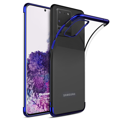 Microsonic Samsung Galaxy S20 Ultra Kılıf Skyfall Transparent Clear Mavi