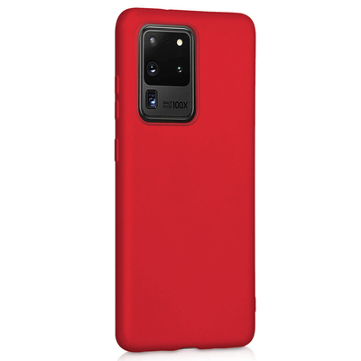 Microsonic Samsung Galaxy S20 Ultra Kılıf Matte Silicone Kılıf Kırmızı
