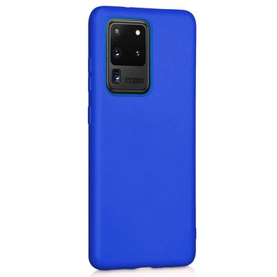 Microsonic Samsung Galaxy S20 Ultra Kılıf Matte Silicone Kılıf Mavi
