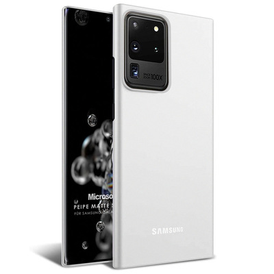 Microsonic Samsung Galaxy S20 Ultra Kılıf Peipe Matte Silicone Beyaz