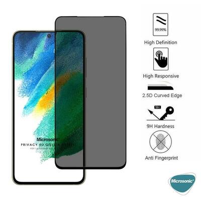 Microsonic Samsung Galaxy S21 FE Invisible Privacy Kavisli Ekran Koruyucu Siyah