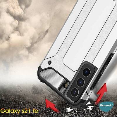 Microsonic Samsung Galaxy S21 FE Kılıf Rugged Armor Siyah