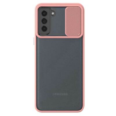 Microsonic Samsung Galaxy S21 FE Kılıf Slide Camera Lens Protection Rose Gold