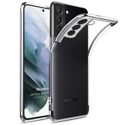 Microsonic Samsung Galaxy S21 Kılıf Skyfall Transparent Clear Gümüş