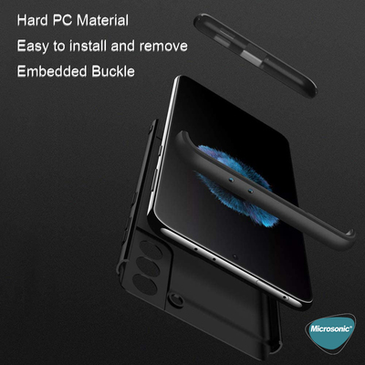 Microsonic Samsung Galaxy S21 Plus Kılıf Double Dip 360 Protective AYS Siyah Gri