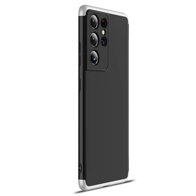 Microsonic Samsung Galaxy S21 Ultra Kılıf Double Dip 360 Protective AYS Siyah Gri