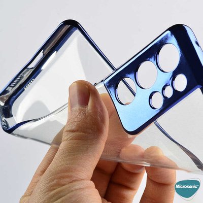 Microsonic Samsung Galaxy S21 Ultra Kılıf Skyfall Transparent Clear Gümüş