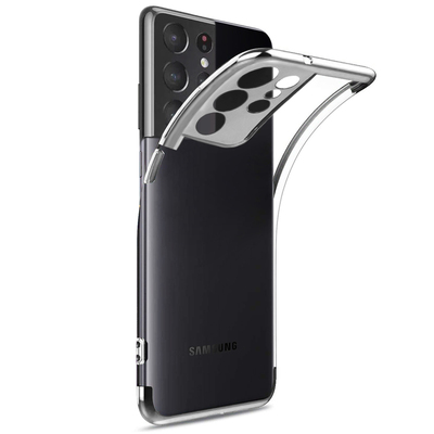 Microsonic Samsung Galaxy S21 Ultra Kılıf Skyfall Transparent Clear Gümüş